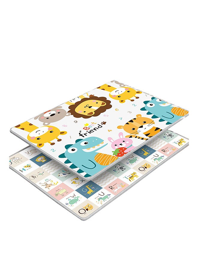 Galaxy سجاد لعب قابل للعكس من جالاكسي للأطفال - سمك 1 سم، غير سام ومقاوم للماء | سجادة لعب قابلة للطي بحجم كبير جداً مع طباعة حيوانات وغابة على الجانبين | سجادة فوم آمنة للأطفال والرضع - Image 1