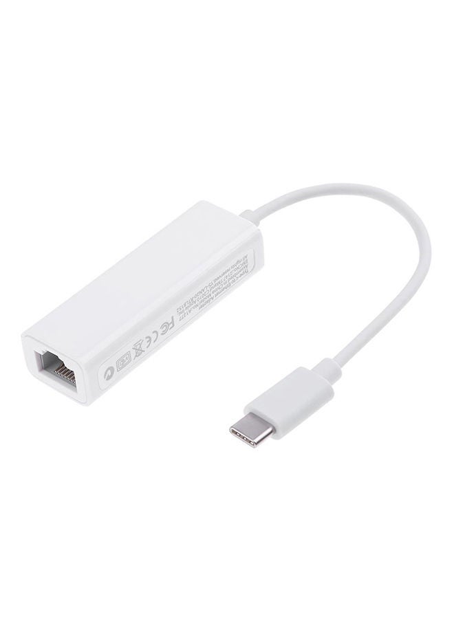 NIBEMINENT Type-C Gigabit Ethernet Adapter To RJ45 Lan Network Card White
