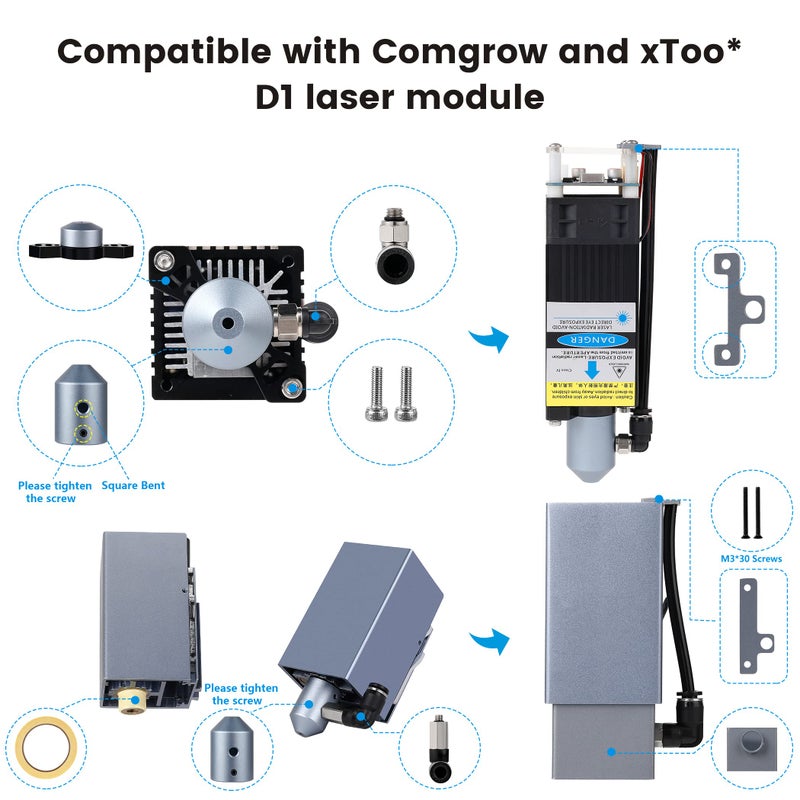 Comgrow Air Assist for Laser Cutter and Engraver,Air Assist Pump Kit with Adjustable 30L/Min,for CNC Cutting and Laser Engraving,Remove Smoke and Dust,Protect Laser Lens, Reduce Surface Temperature - Image 3