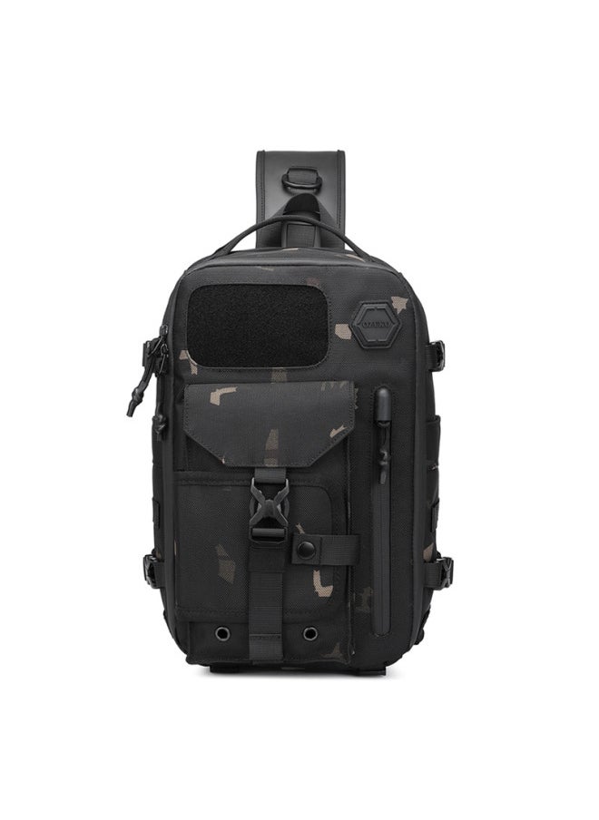 Generic - Ozuko Men's Tactical Chest Bag Sport Waterproof Crossbody Outdoor Multi-Functional Stylish Brand OxFord Cloth Anti-Wear Shockproof-Color:Camouflage-Size:【 37*25*12 Cm  0.8kg 】 - Image 1