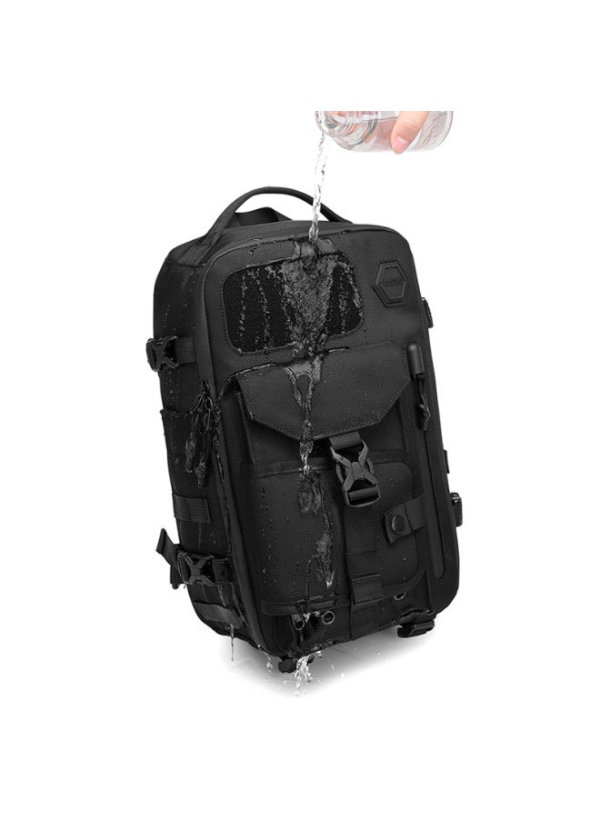 Generic - Ozuko Men's Tactical Chest Bag Sport Waterproof Crossbody Outdoor Multi-Functional Stylish Brand OxFord Cloth Anti-Wear Shockproof-Color:Camouflage-Size:【 37*25*12 Cm  0.8kg 】 - Image 1