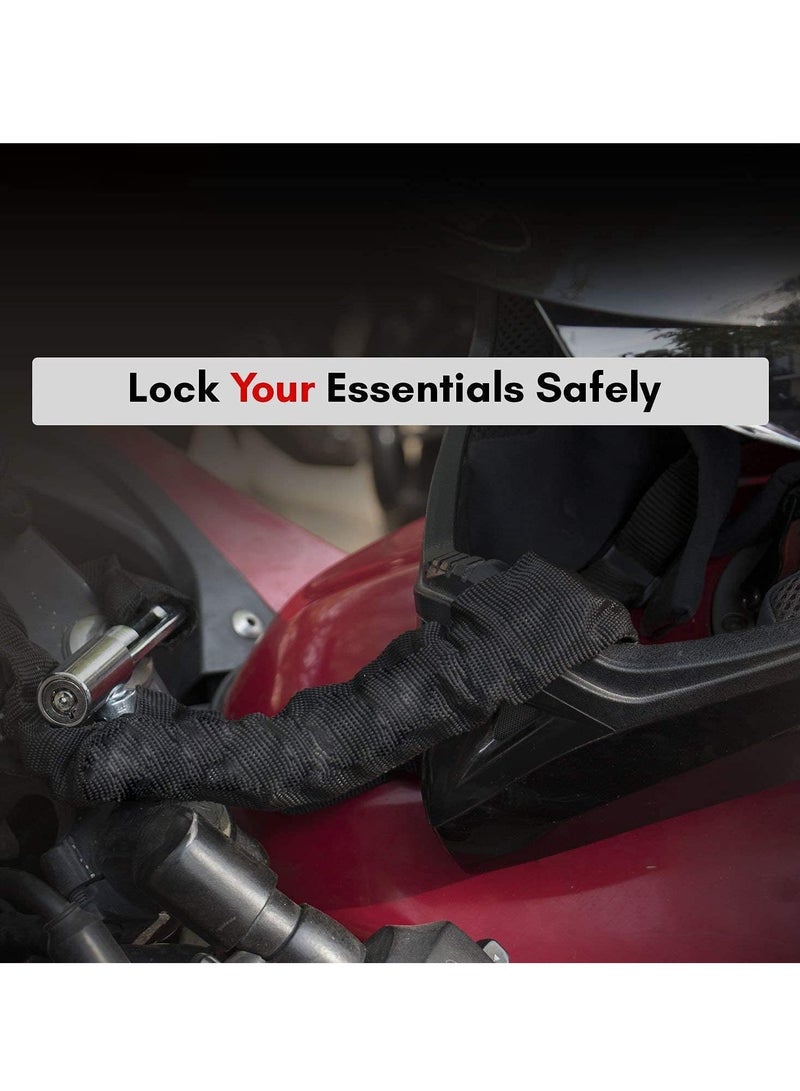 قفل سلسلة، مغلف بالقماش  الناعم لقفل أمان معدني للدراجات النارية والدراجات - Image 3