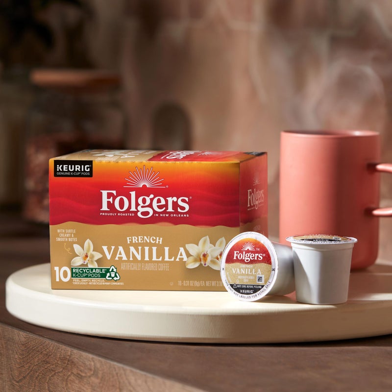 Folgers قهوة فولجرز بنكهة الفانيليا الفرنسية الاصطناعية، كبسولات كيريج K-Cup، 10 قطعة في العلبة (عبوة من 6) - Image 4