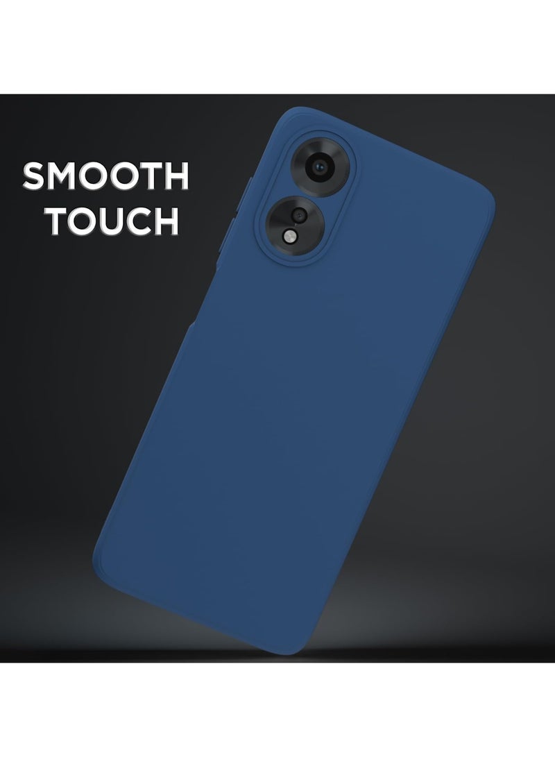جراب لهاتف Oppo A60 جراب مطاطي ممتص للصدمات من الجل السائل Oppo A60 2024 مع بطانة ناعمة من الألياف الدقيقة وغطاء حماية صلب رفيع مقاوم للصدمات لهاتف Oppo A60 4G 2024 أزرق - Image 2