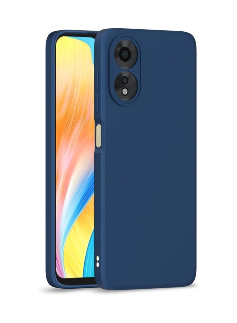 جراب لهاتف Oppo A60 جراب مطاطي ممتص للصدمات من الجل السائل Oppo A60 2024 مع بطانة ناعمة من الألياف الدقيقة وغطاء حماية صلب رفيع مقاوم للصدمات لهاتف Oppo A60 4G 2024 أزرق - Image 1