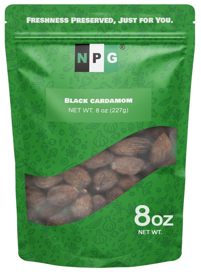 NPG Premium Black Cardamom Pods (Tsao Ko/Cao Guo) 8 Ounces Whole, Large, and Aromatic Brown Seed Pods, All-Natural Non-GMO Spice for Indian Biryani, Curry, Vietnamese Pho, Chinese Stews, and Middle Eastern Cooking - Image 1