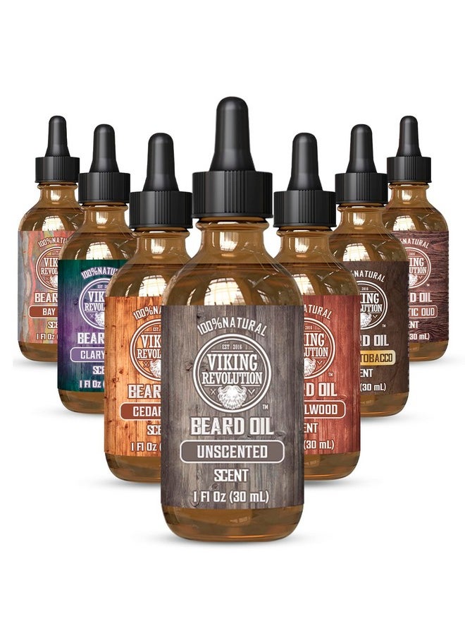 Viking Revolution Viking Revolution Unscented Beard Oil for Men - Natural Mens Beard Oil with Argan Oil and Jojoba Oil - Beard Softener, Strengthens and Moisturizes - Beard Conditioner for Men (Unscented, 1 Pack)  - Image 1