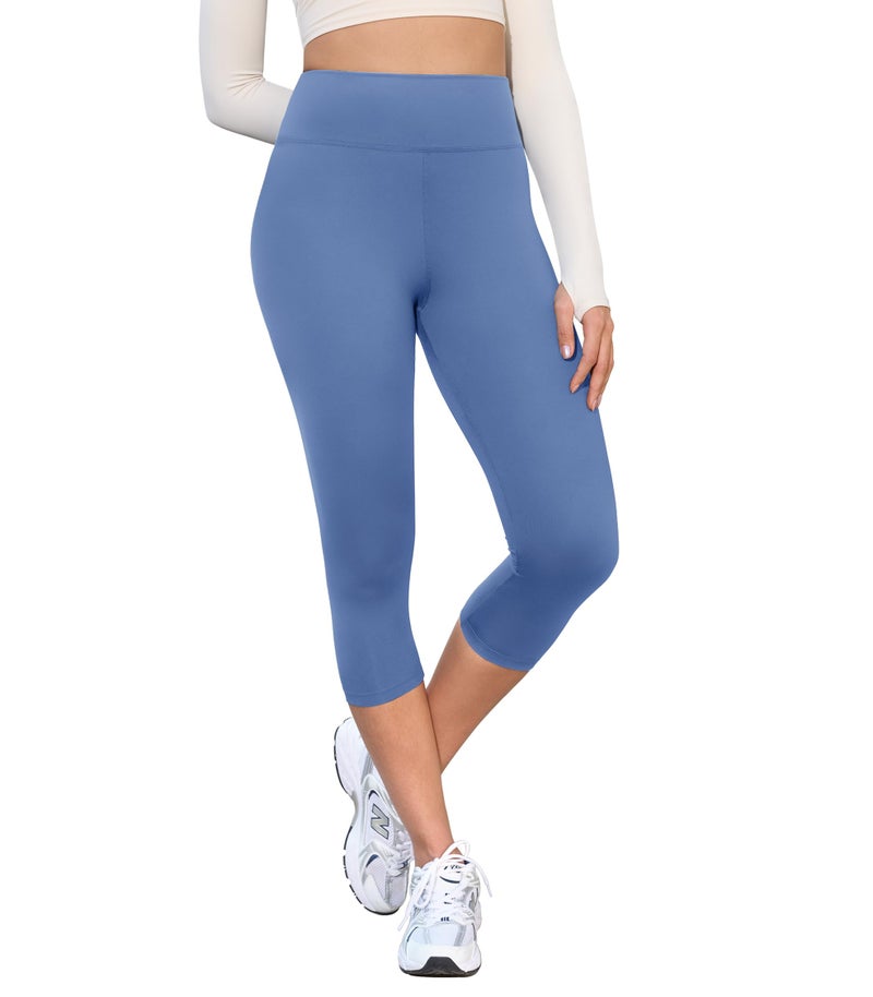 VALANDY Creamlush 4 Pack Capri Leggings for Women-High Waisted Stretchy Soft Yoga Lounge Pants(S-3XL) - Image 2