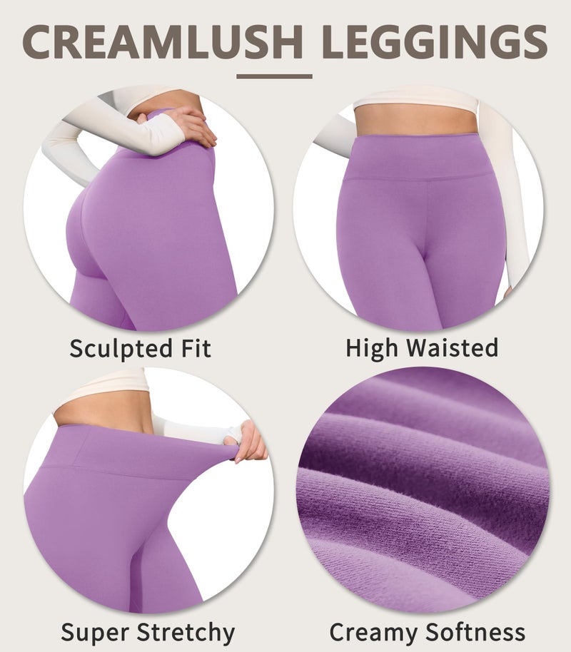 VALANDY Creamlush 4 Pack Capri Leggings for Women-High Waisted Stretchy Soft Yoga Lounge Pants(S-3XL) - Image 5