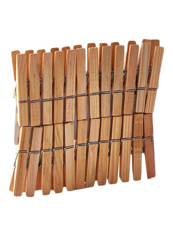 24-Piece Alina Cloth Peg Set Brown - Image 1