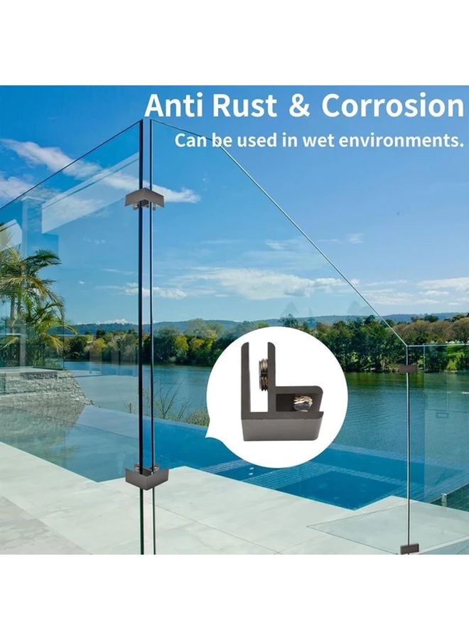 4 Pack Black Aluminum Alloy Adjustable Glass Shelf Support Brackets 90 Degree Holder - Image 5