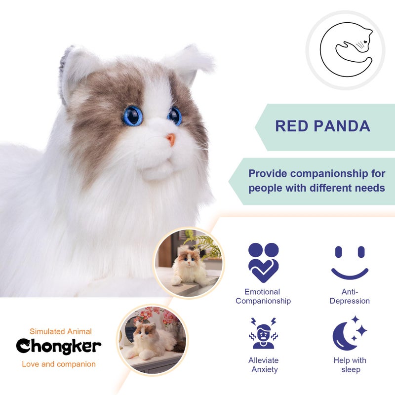 Chongker Weighted Stuffed Animals, Handmade Realistic Cat Plush Toy 3LBS, Lifelike Real Cat Size Companion Pet - Image 4