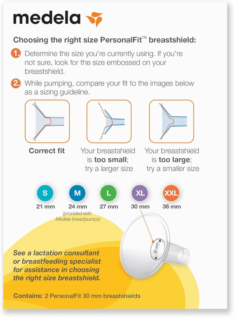 Medela PersonalFit Breast Shields Extra Large 30mm - Image 2