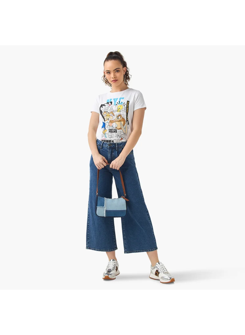 اس بي كاركترز Looney Tunes Print T-shirt with Short Sleeves