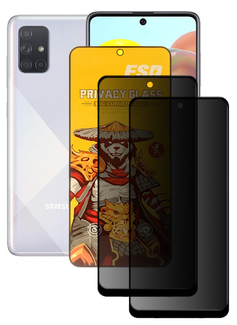 ESD 2 Pieces Tempered Dustproof Privacy Glass Screen Protector Compatible For Samsung Galaxy A71 - Image 1