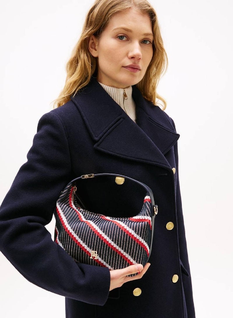 TOMMY HILFIGER Monogram Signature Knit Shoulder Bag - Image 2