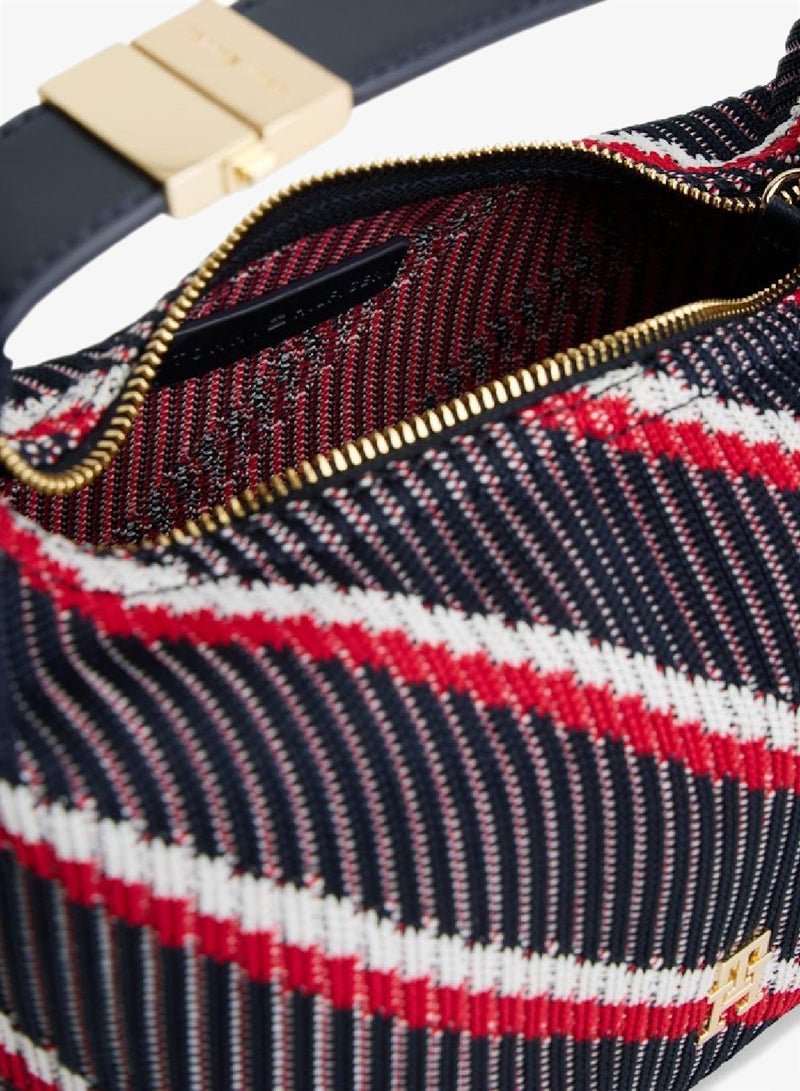 TOMMY HILFIGER Monogram Signature Knit Shoulder Bag - Image 3