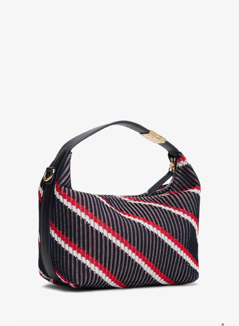 TOMMY HILFIGER Monogram Signature Knit Shoulder Bag - Image 4