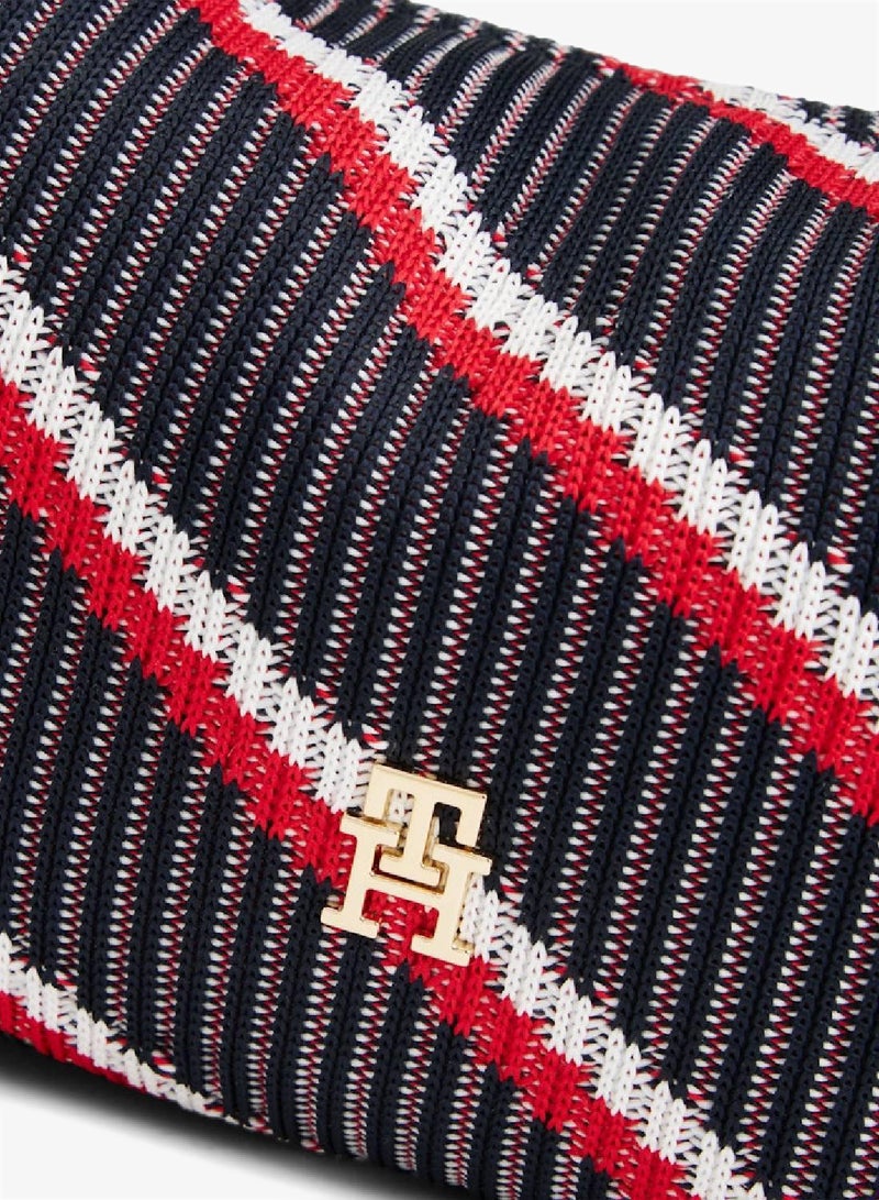 TOMMY HILFIGER Monogram Signature Knit Shoulder Bag - Image 5