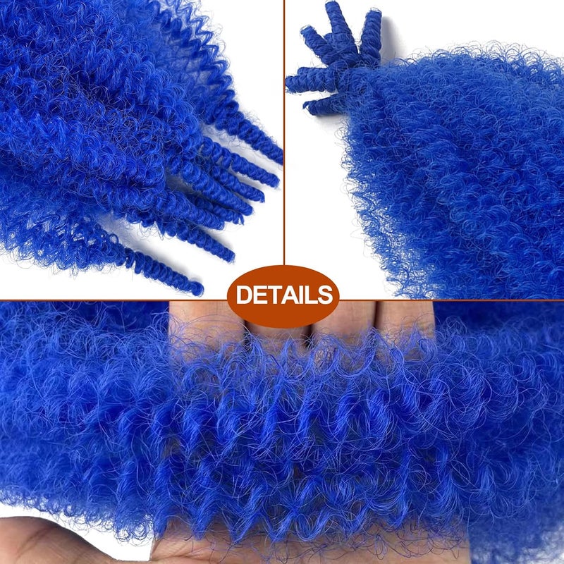 Chicmoi Blue Springy Afro Twist Marley Hair 16 Inch - Cuban Twist Braiding Extension for Soft Locs, Faux Loc, Wrapping (16 3P Blue) - Image 2