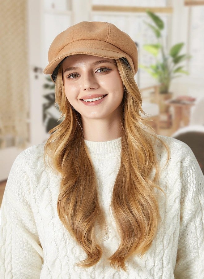 Sumolux Women Beret Newsboy Hat French Wool Cap Classic Autumn Spring Winter Hats, Camel, One size - Image 4