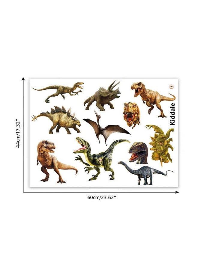 Kiddale Kiddle 3D Watercolour Dinosaur Kids Wall Stickers Peel And Stick Removable Wall Decals For Kids Nursery Bedroom Living Room - Image 3