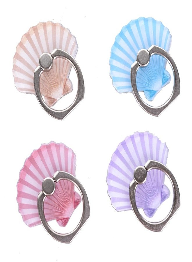 JCSMARTEC 4Pack Cute Phone Ring Holder, Mermaid Scale Sea Shell 360 Rotation Universal Finger Ring Stand Kickstand Grip Mount for Cellphones(Sea Shell) - Image 1