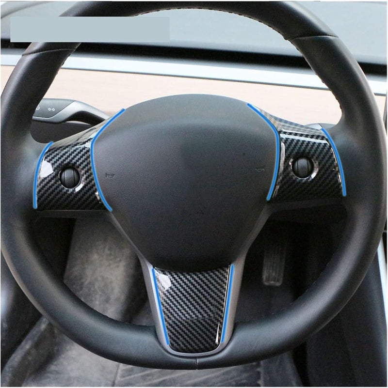 Carbon Fiber Steering Wheel Cover for Tesla Model 3 - Image 3