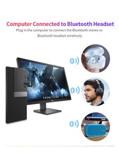 سيوسي محول بلوتوث وجهاز إرسال بلوتوث ومحول صوتي مزدوج USB بلوتوث 5.2 مع هوائي خارجي 2 ديسيبل لسماعات أجهزة الكمبيوتر المحمول  - Image 5