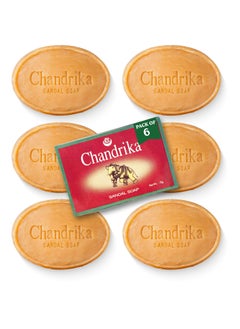 Chandrika Chandrika Sandal Soap  Organic Soap Bar with Vegetable Oil  100 Natural Bar Soap for Men and Women  Vegan Soap for All Skin Types  Handmade Soap  Herbal Body Soap Bars  264 Oz  6Pack 