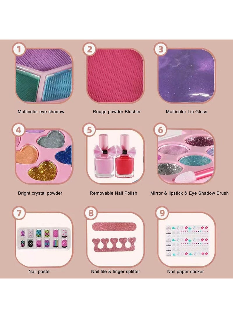 مجموعة مكياج للعب من بروكث، مجموعة مكياج للبنات، مع علبة يد، لعبة مكياج سريعة ولعبة تعليمية للأميرة، قابلة للذوبان في الماء وآمنة وغير سامة للأطفال - Image 2