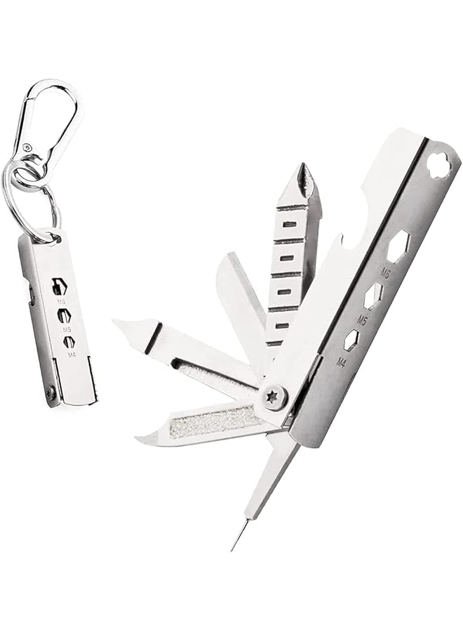 PROMASS promass Keychain Multitool, Multi Function Repair Tool, 11 In 1 Multi Purpose Repair Tool, Keychain With Screwdriver, Sturdy and Durable, for Bottle Opener, Wrench, Ruler, Card Pin, Mobile Phone Holder  - Image 1