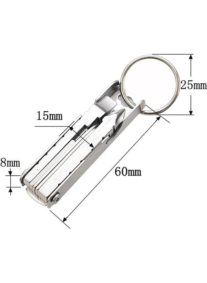 PROMASS promass Keychain Multitool, Multi Function Repair Tool, 11 In 1 Multi Purpose Repair Tool, Keychain With Screwdriver, Sturdy and Durable, for Bottle Opener, Wrench, Ruler, Card Pin, Mobile Phone Holder  - Image 2