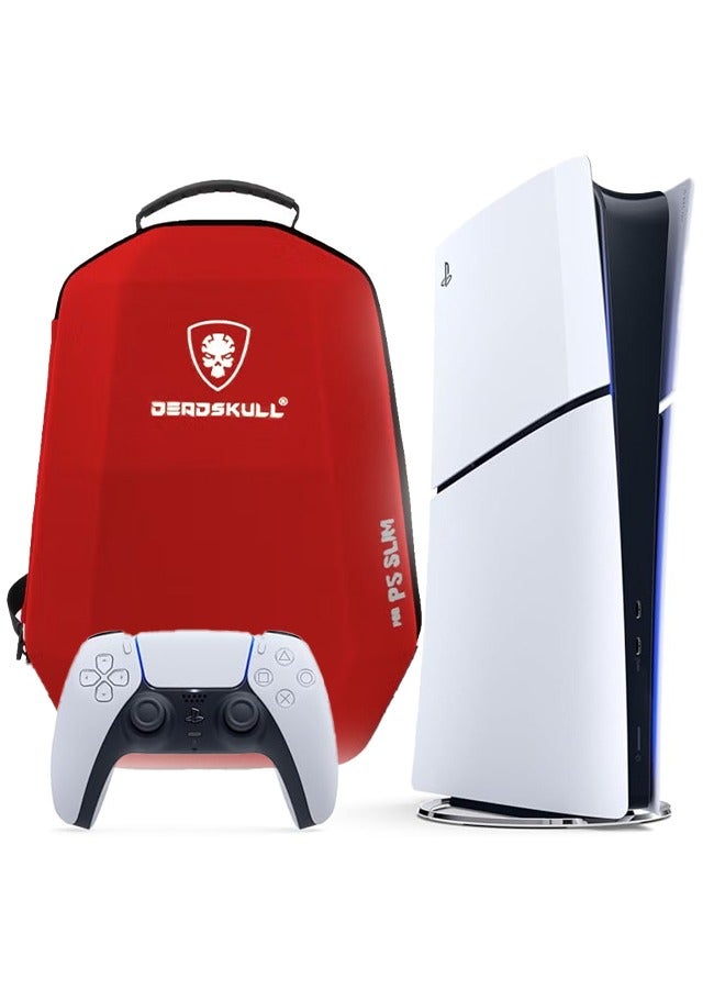 DEADSKULL For Sony PS5 Slim Carrying Case Travel Storage Bag Compatible with PlayStation 5 Slim Red  - Image 1