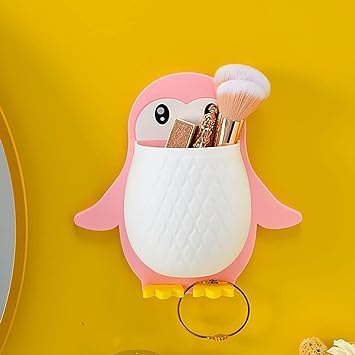 ZURITY Cartoon Design Toothpaste Holder Wall Mounted Self Adhesive Storage Stand Remote/Mobile/Pen/Pencil/Makeup Brush Stand Holder Bathroom Accessories (Pack of 1,Multicolor) - Image 1
