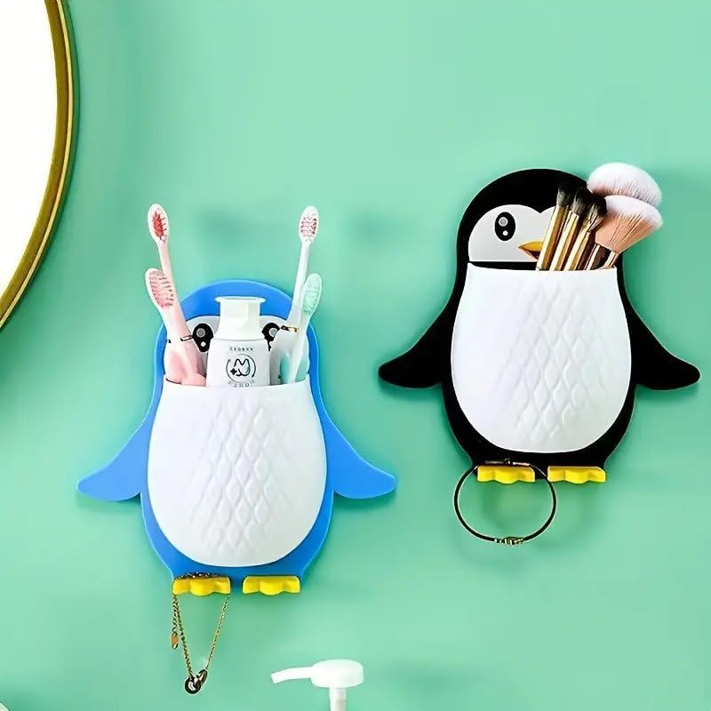 ZURITY Cartoon Design Toothpaste Holder Wall Mounted Self Adhesive Storage Stand Remote/Mobile/Pen/Pencil/Makeup Brush Stand Holder Bathroom Accessories (Pack of 1,Multicolor) - Image 3