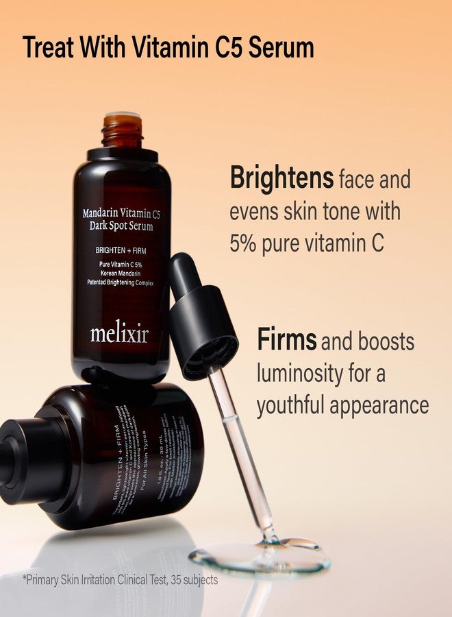Melixir Mandarin Vitamin C5 Serum, Enhances Radiance with 5% Ascorbic Acid & Centella Asiatica, For Uneven Tone & Texture, Lightweight Anti-Aging Daily Serum, Korean Skincare (1.0 fl.oz./30ml) - Image 3