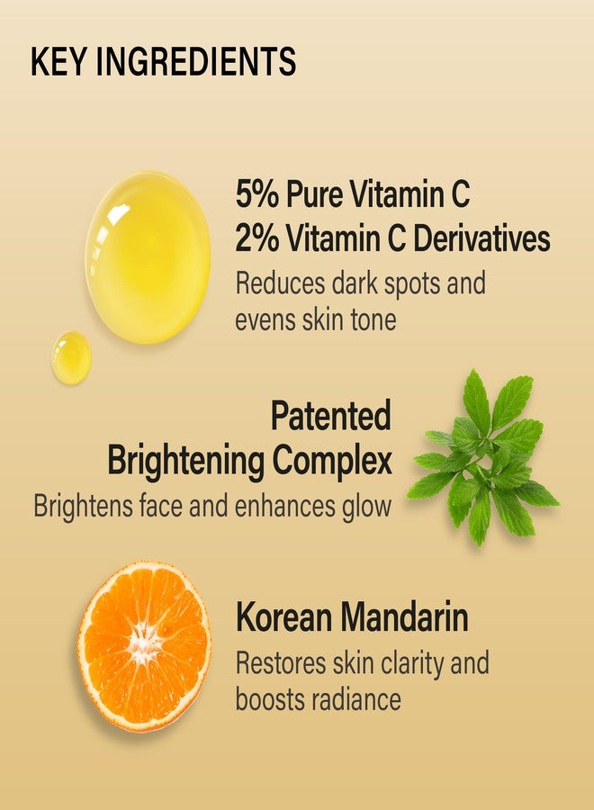 Melixir Mandarin Vitamin C5 Serum, Enhances Radiance with 5% Ascorbic Acid & Centella Asiatica, For Uneven Tone & Texture, Lightweight Anti-Aging Daily Serum, Korean Skincare (1.0 fl.oz./30ml) - Image 4