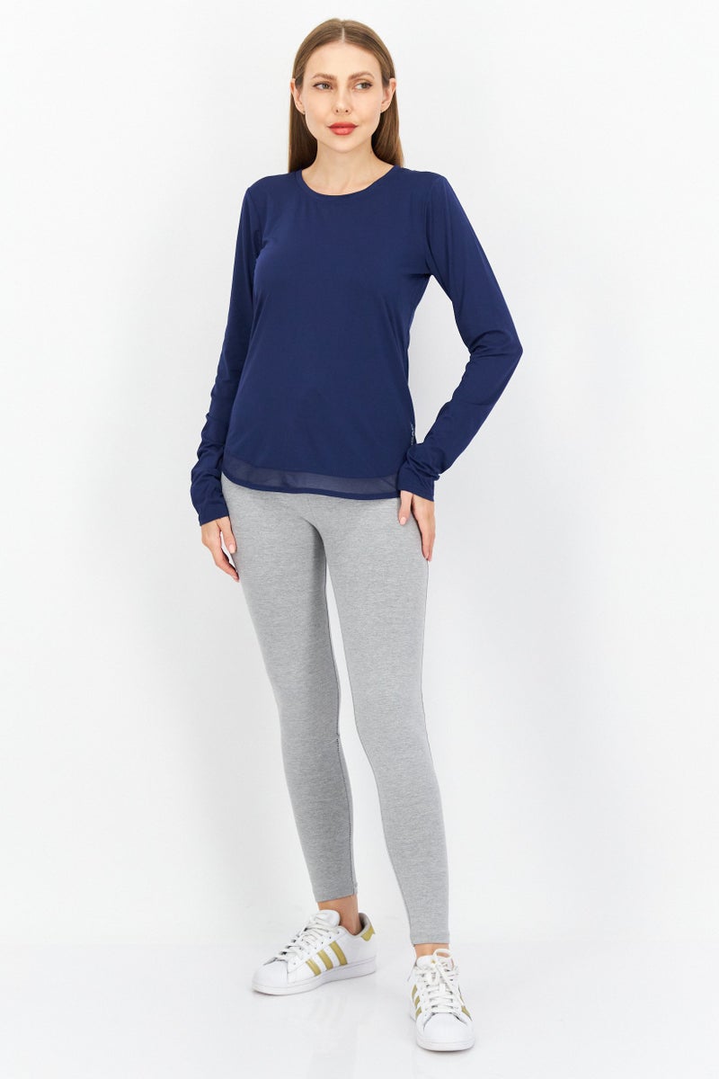 HEAD بلوزة تدريب بسيطة للنساء، زرقاء متوسطة - Image 2