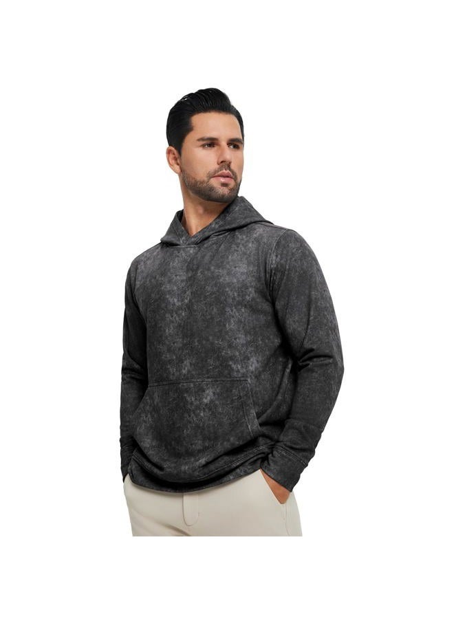 M MAELREG Hoodies for Men Golf Soft Hooded Sweatshirts Dry Fit Lightweight Casual Midlayer Print Mens Hoodies Pullover, Mg014- Black, L - Image 2