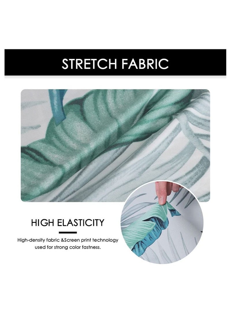 Captaintech Dining Room Chair Covers Slipcovers Set of 4, Spandex Super Fit Stretch Removable Washable Kitchen Parsons Chair Covers Protector for Dining Room, Hotel, Ceremony (Printed Leaf Pattern) - Image 2