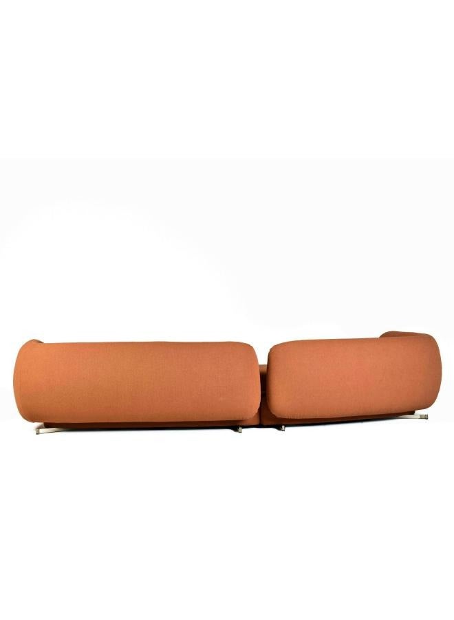 LOFT ISLAND,SOFA 3 SEAT,320X100X65,FABRIC,BROWN WITH METAL SILVER LEGS TEDDY C-09 - Image 3