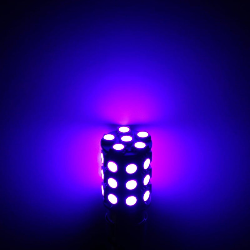 PA 2pcs 3157 LED Auto Tail Light Bulbs - Purple - Image 2