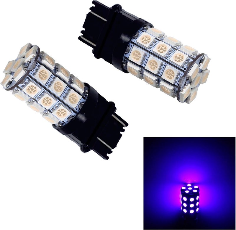 PA 2pcs 3157 LED Auto Tail Light Bulbs - Purple - Image 1
