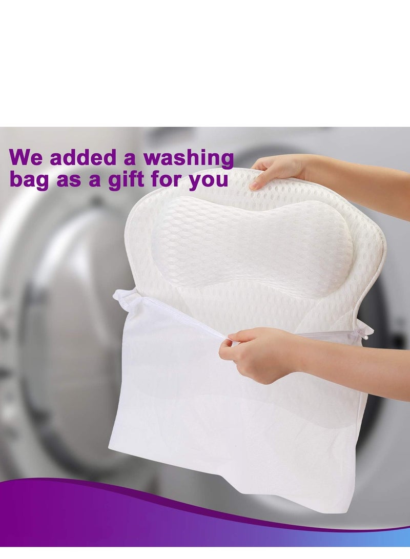 TRASSLE Bath Pillow, Ergonomic Bathtub Spa Pillow with 4D Air Mesh Technology and 6 Suction Cups, Helps Support Head, Back, Shoulder and Neck, Fits All Bathtub, Hot Tub and Home Spa - Image 3