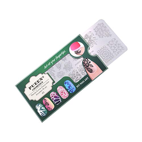 PUEEN Nail Art Stamping Plate Nature Lover 02125x65mm Unique Nailart Polish Stamping Manicure Image Plates Accessories Kit BH000661
