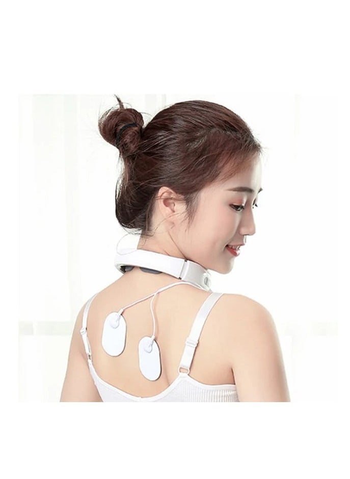 Electric Neck Massager, Cervical Vertebra Vertebra Massager-Neck Shoulder Pain Relief Physiotherapy Instrument(White)