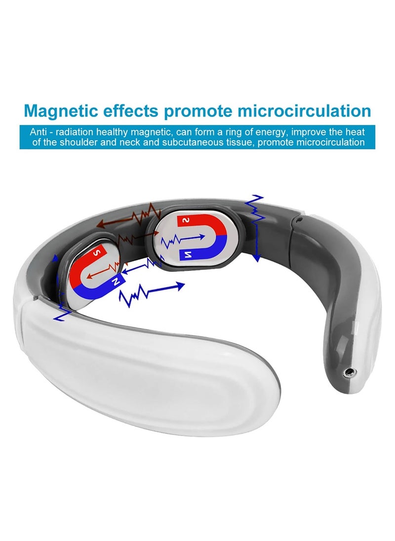 Electric Neck Massager, Cervical Vertebra Vertebra Massager-Neck Shoulder Pain Relief Physiotherapy Instrument(White)