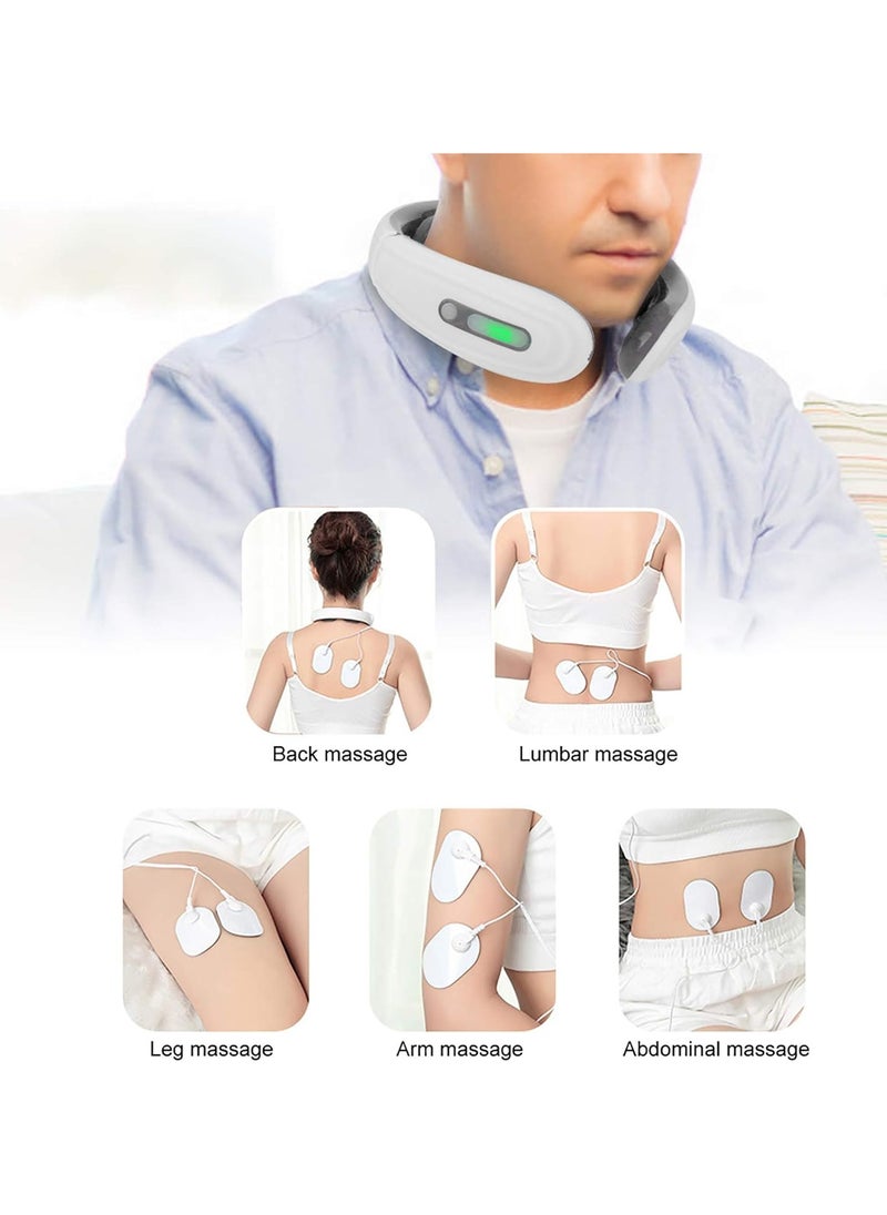 Electric Neck Massager, Cervical Vertebra Vertebra Massager-Neck Shoulder Pain Relief Physiotherapy Instrument(White)