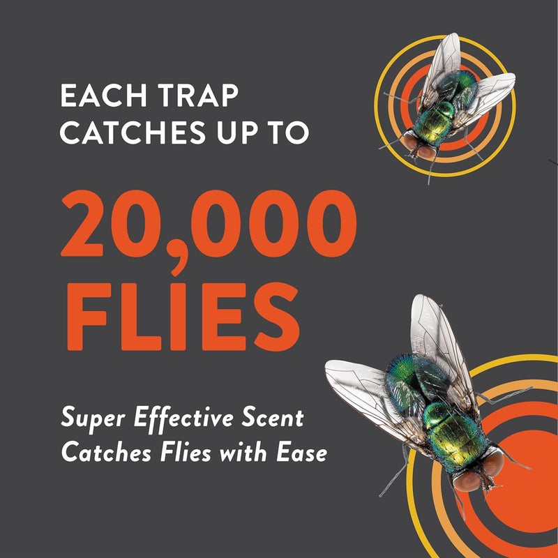 SEWANTA Outdoor Fly Trap 2 Pack Fly Traps Outdoor with Dissolvable NonToxic Bait  Controls Flies for Patios Hanging Fly Traps with Tie Included - Image 2